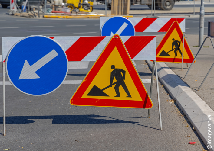 Travaux voirie Panneaux de signalisation travaux voirie